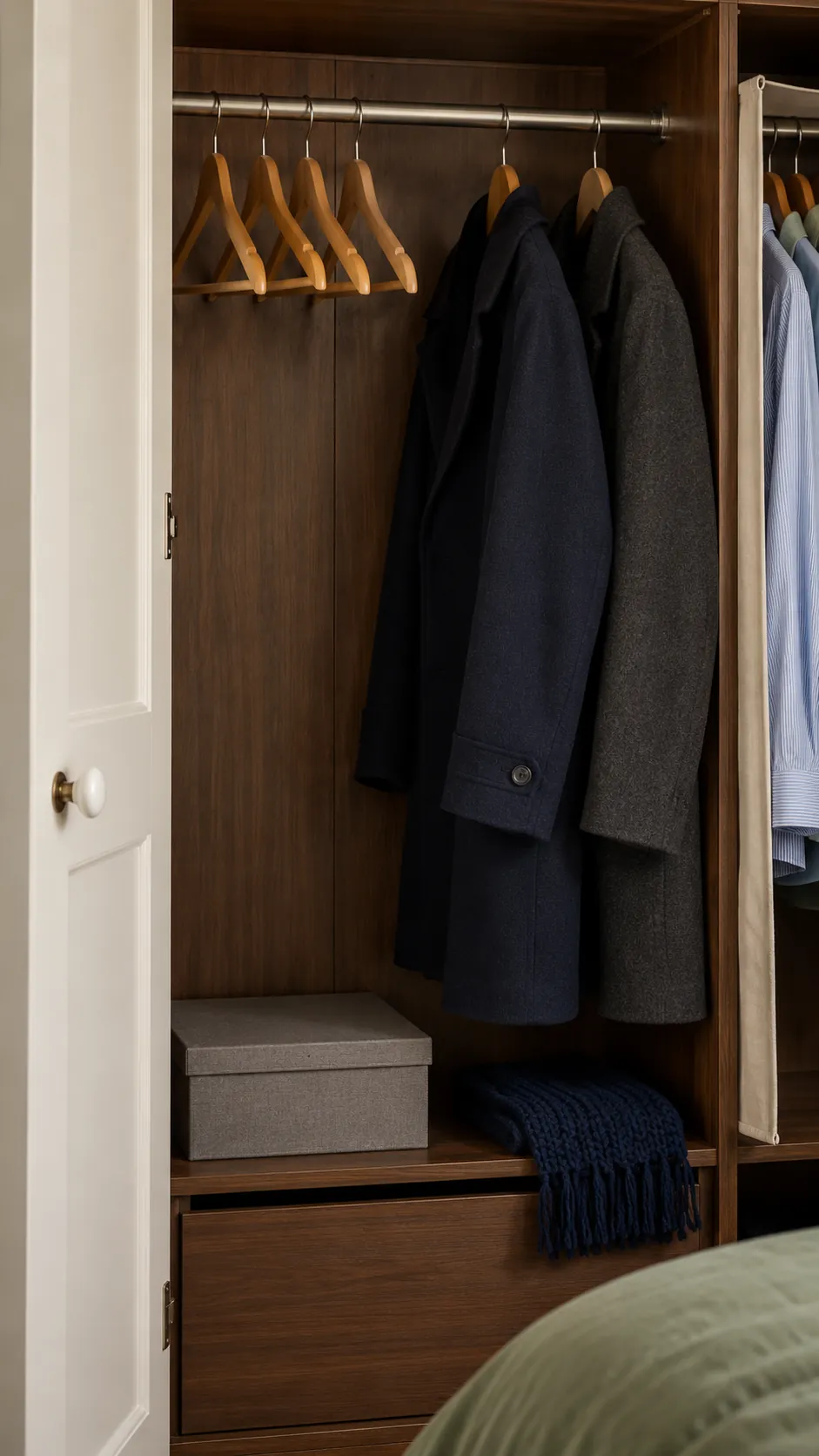 Guest coat rail for Thanksgiving in a small apartment