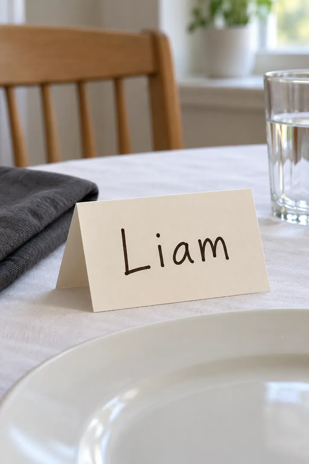 Handmade Thanksgiving place card with classic folded cardstock tents