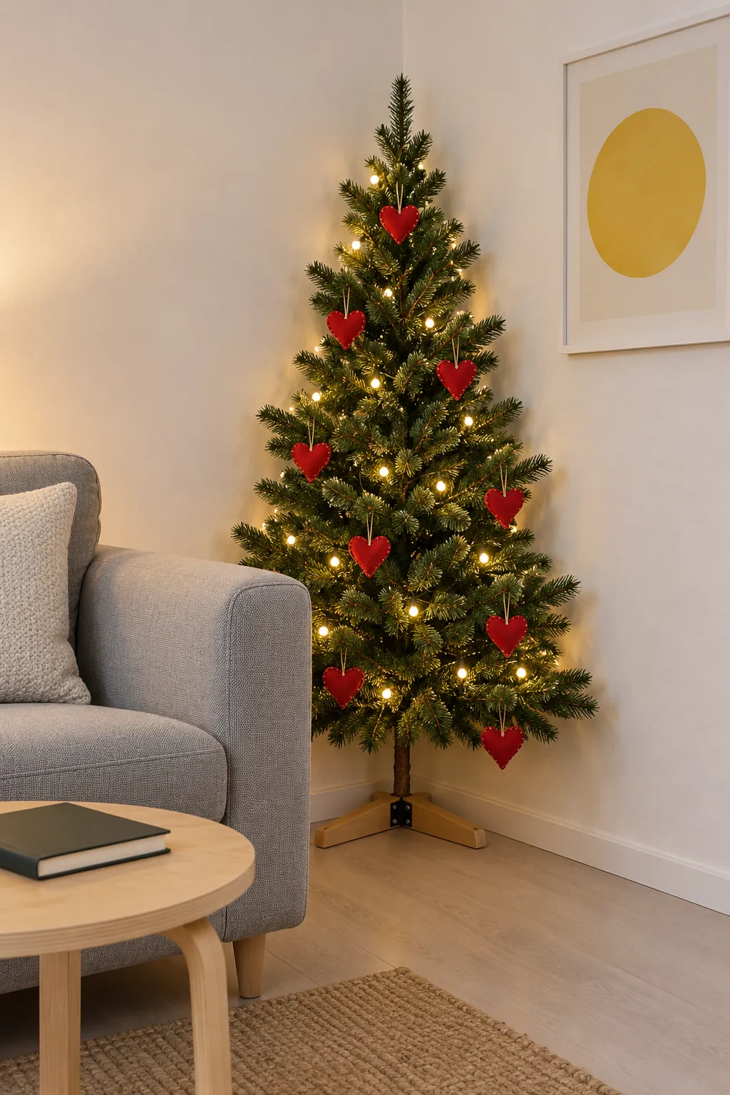 Christmas tree layout: choose a quarter tree for a true right angle