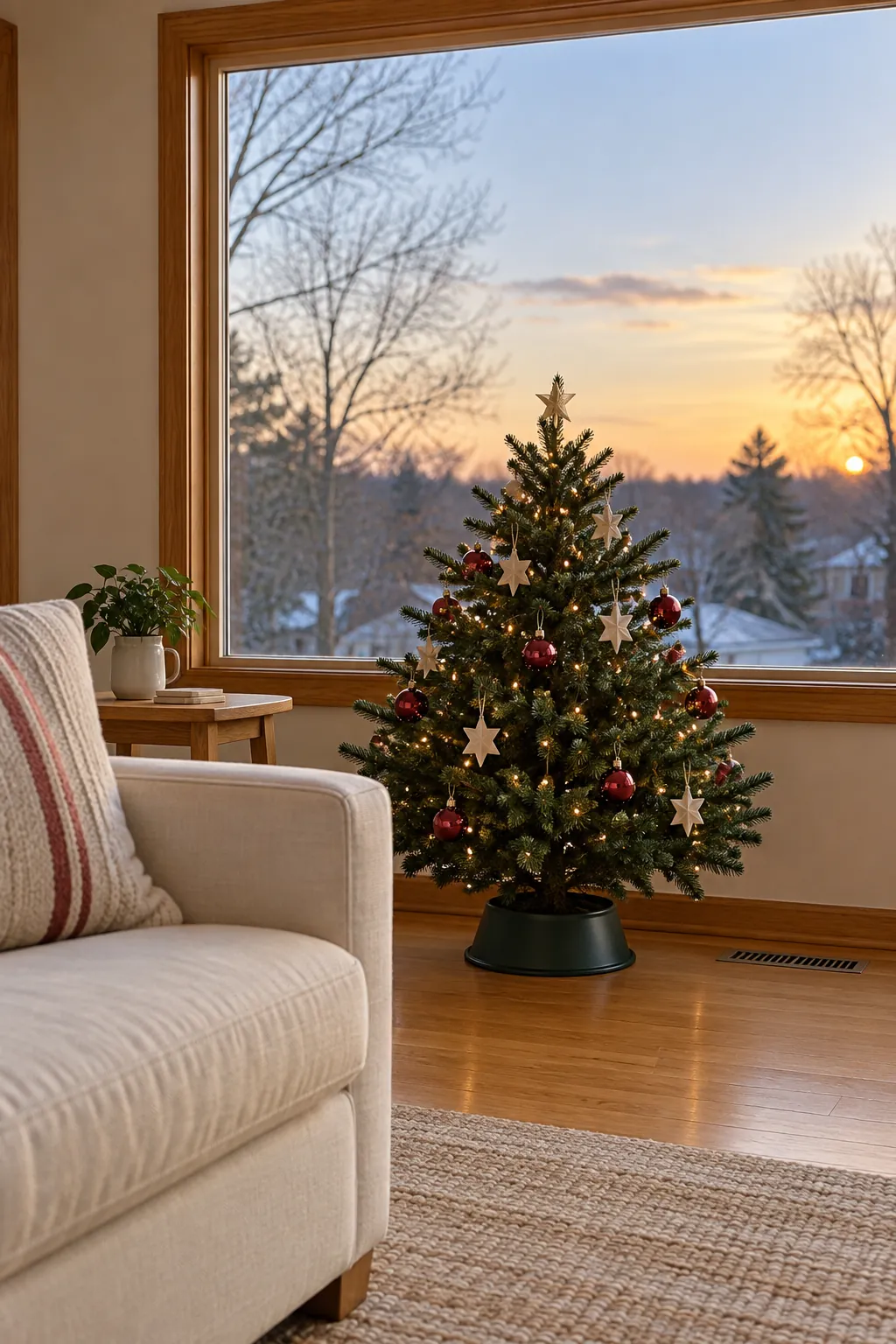Christmas tree layout: keep a short tree below the main window view