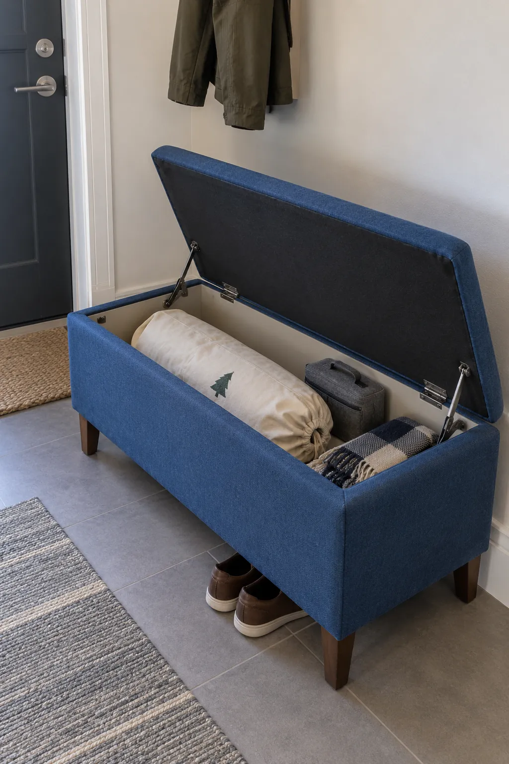 Small tree stored inside an existing bench