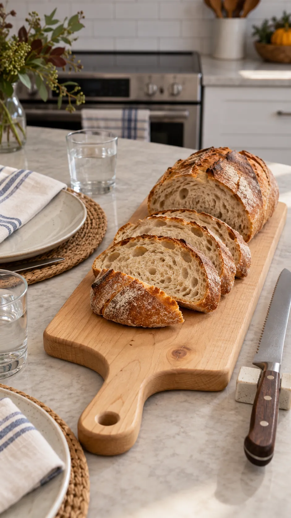 Thanksgiving tablescape featuring bread boards that earn their space