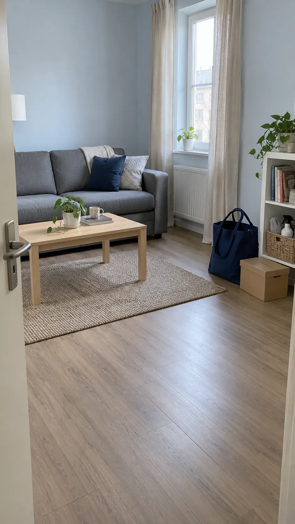 Small apartment with clear living space and a modest outgoing group