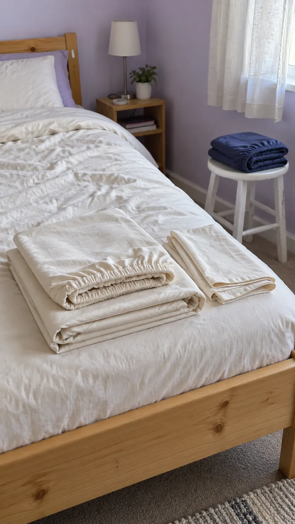 Bed linen that fits no current bed during a small apartment reset