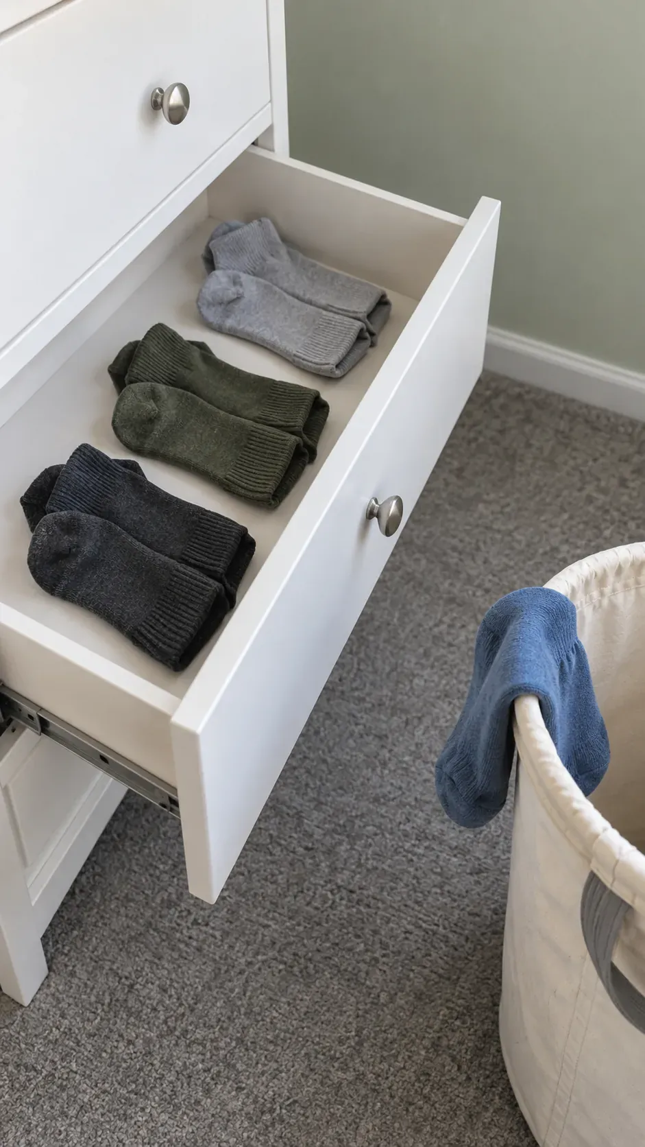 Socks that cannot form a useful pair during a small apartment reset