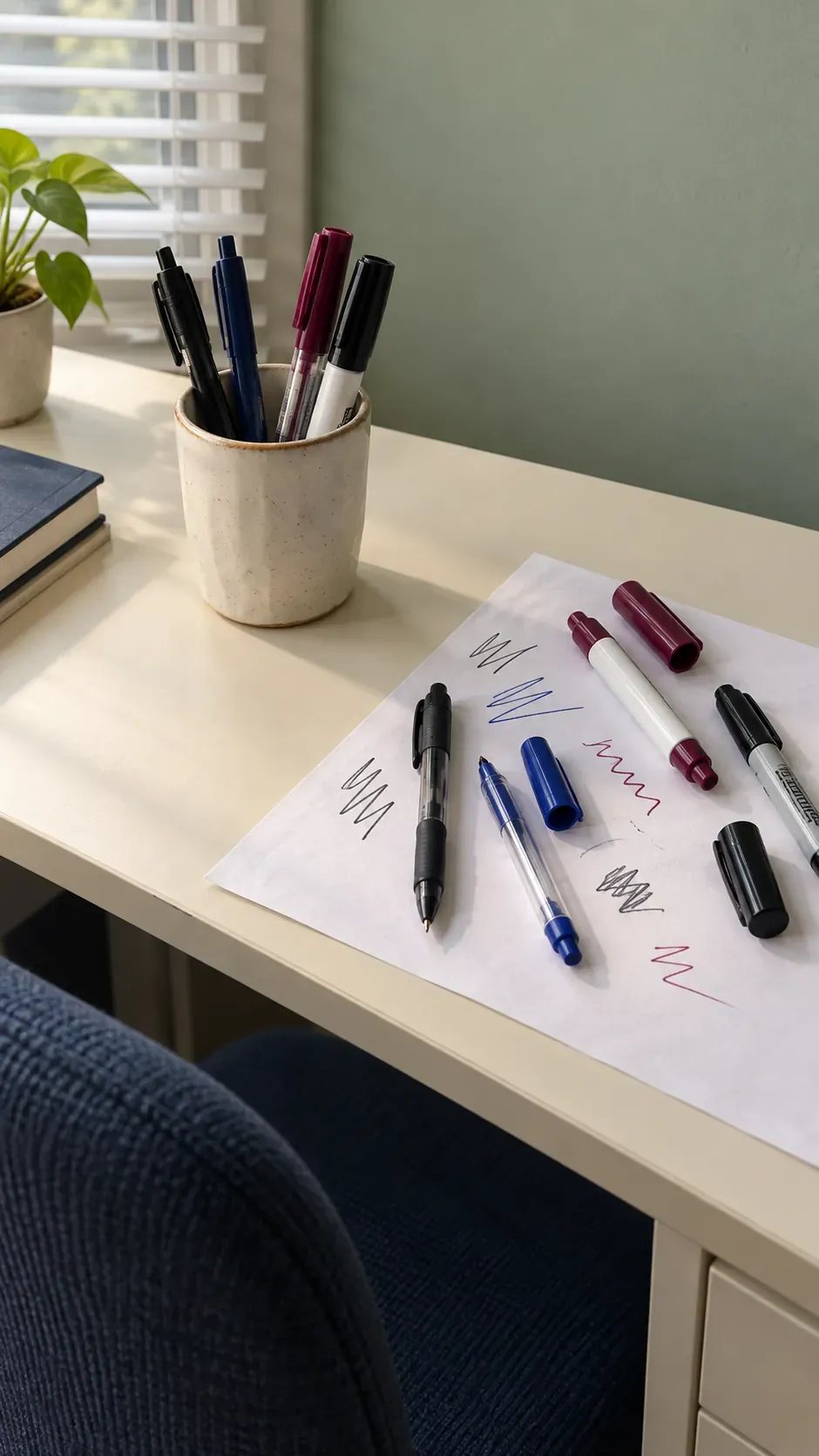 Pens and markers that no longer work during a small apartment reset