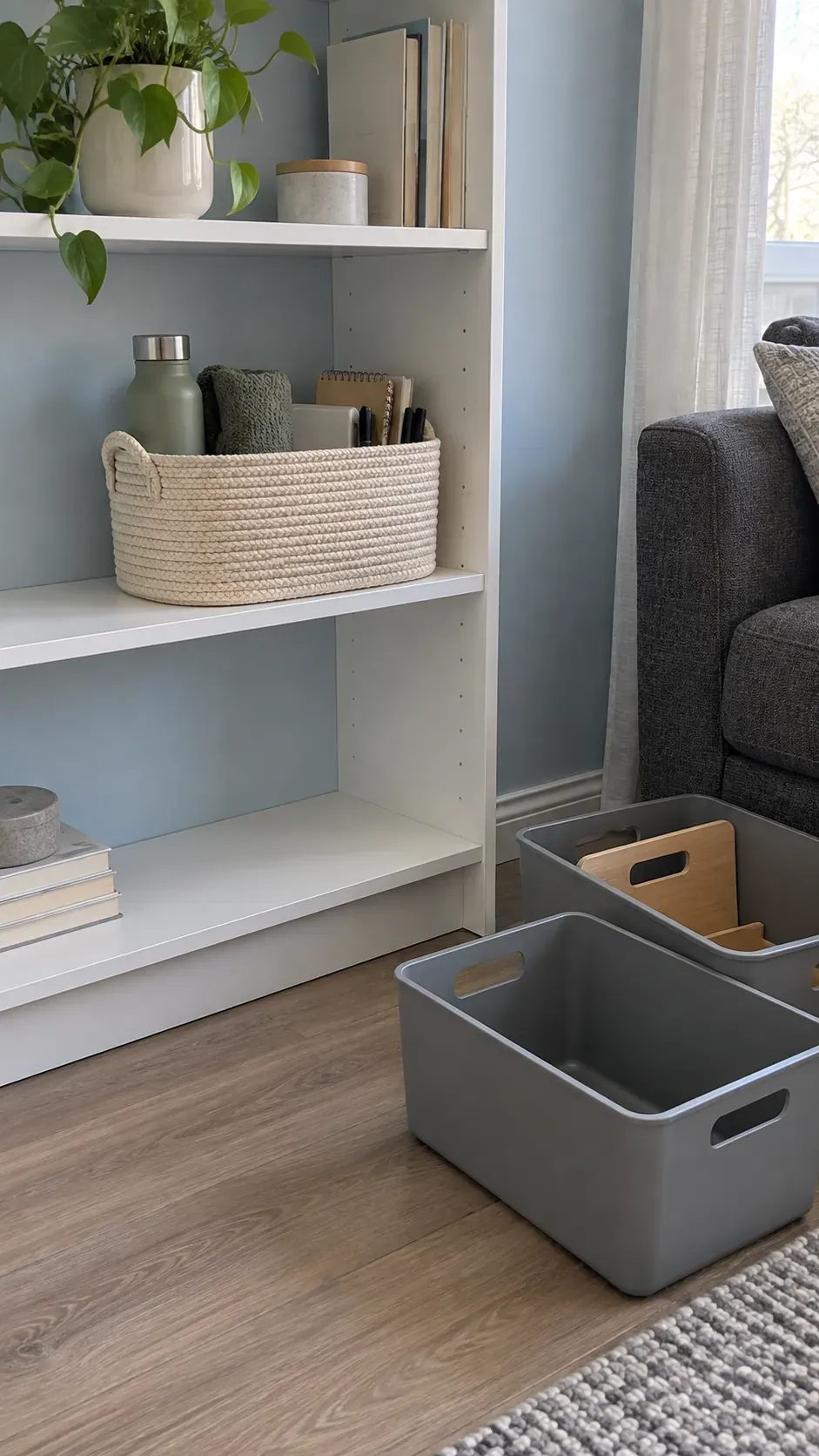 Empty organizers that solve no current problem during a small apartment reset