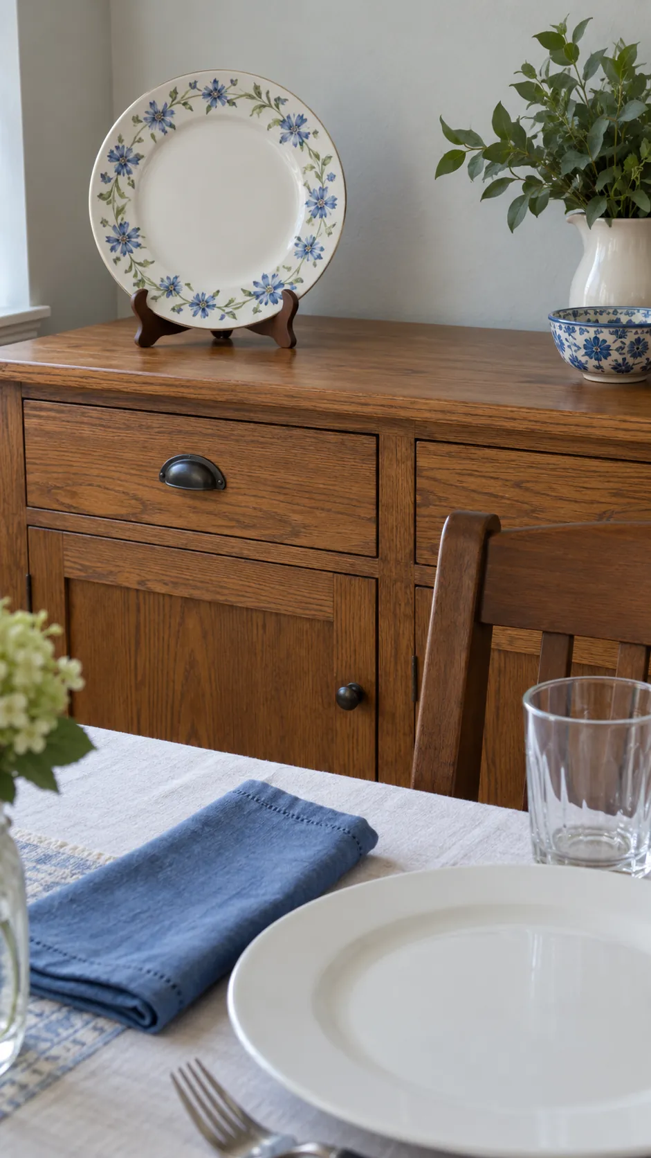 Floral China as a Display Accent in a vintage Thanksgiving setting