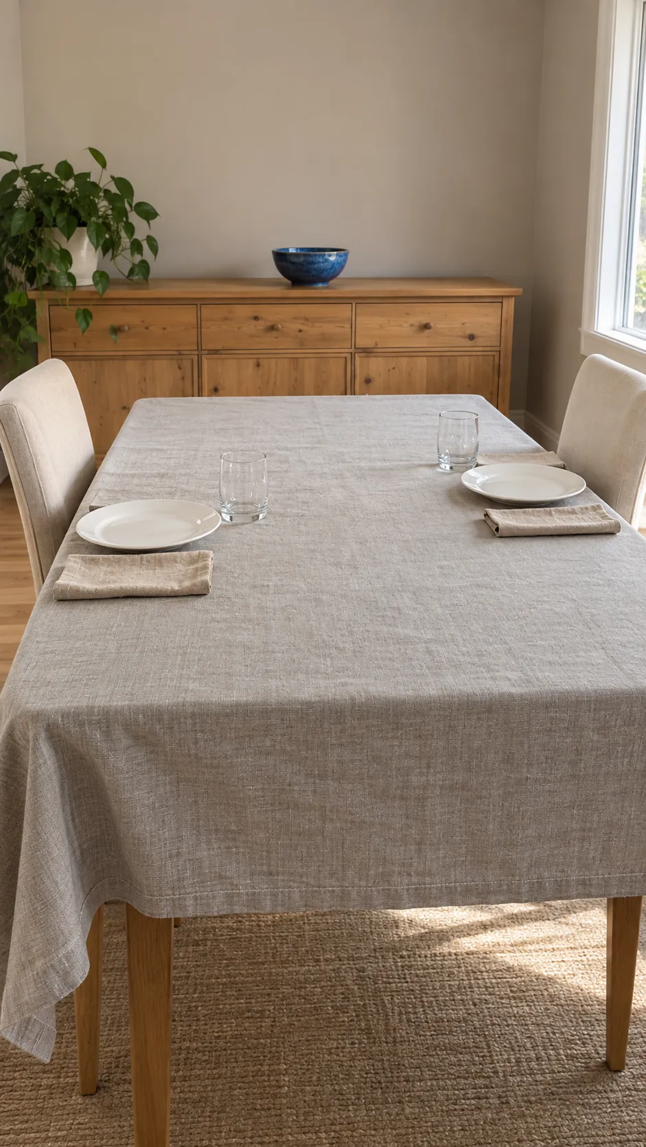 Neutral Linens with One Inherited Detail in a vintage Thanksgiving setting