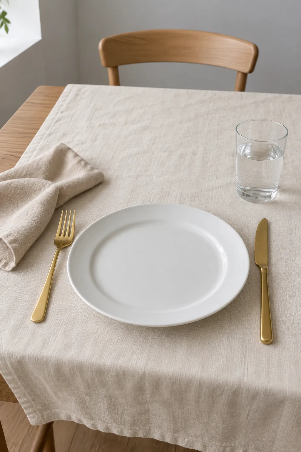 Cream Linen with One Gold Detail for an elegant Thanksgiving tablescape