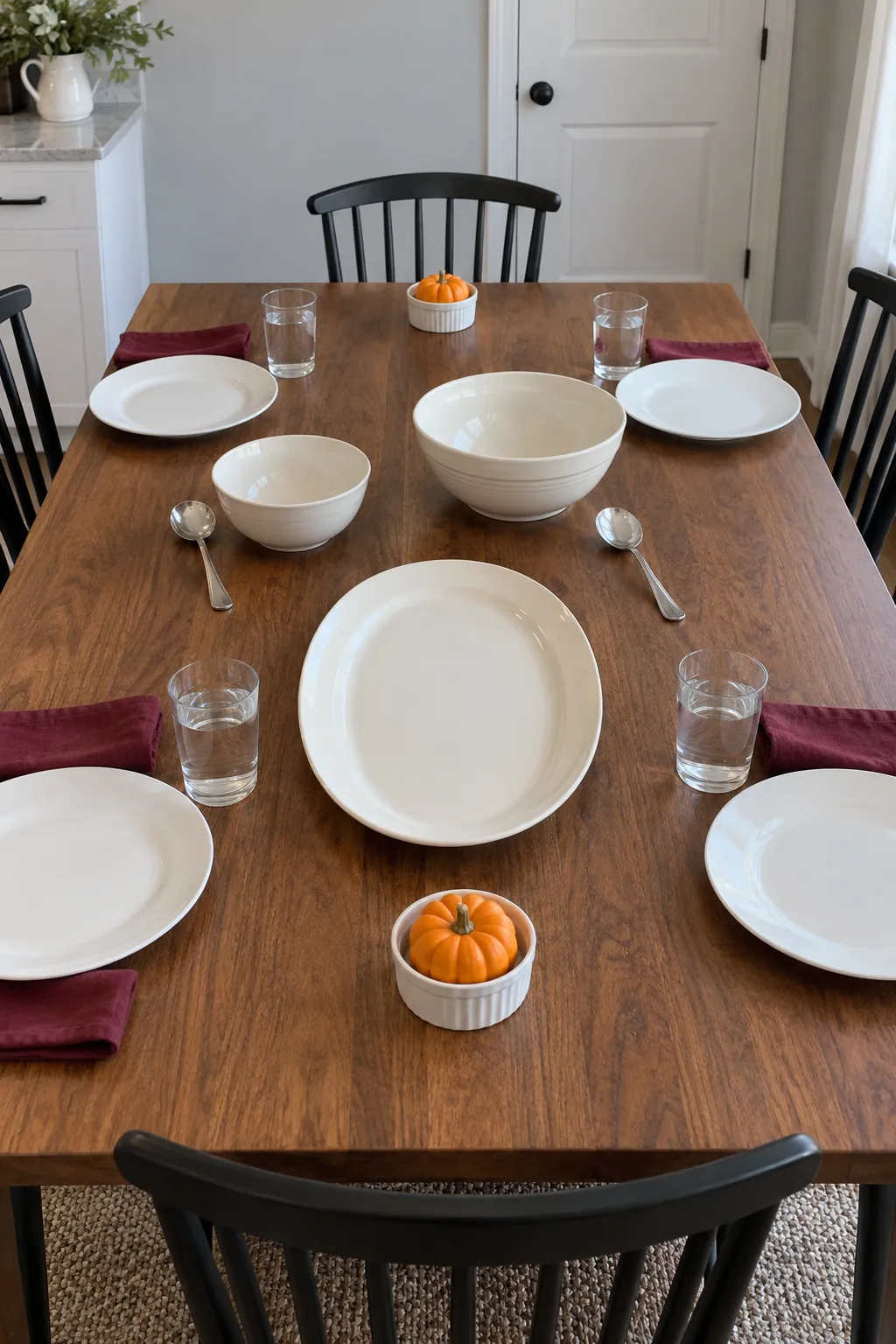 A Clear Center for Shared Serving for an elegant Thanksgiving tablescape