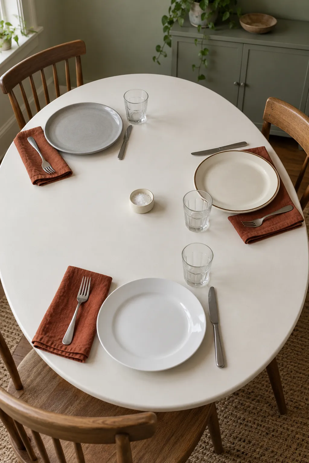 One Accent Color across Mixed Dishes for an elegant Thanksgiving tablescape