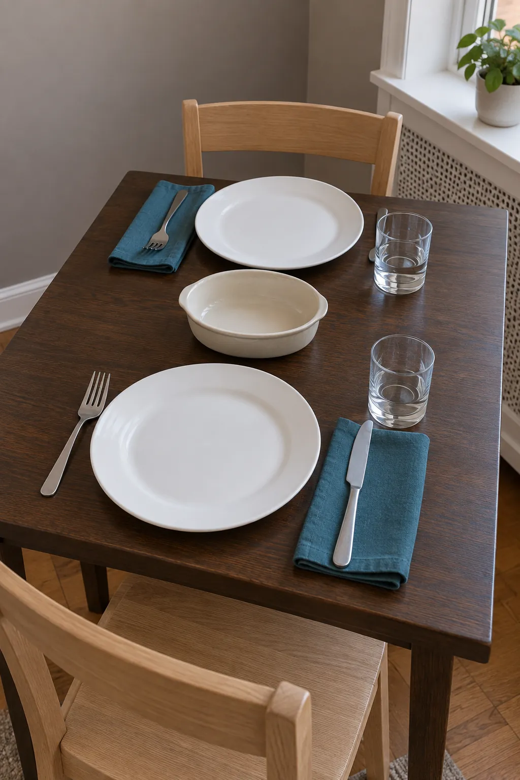 Single Plates for a Compact Setting for an elegant Thanksgiving tablescape