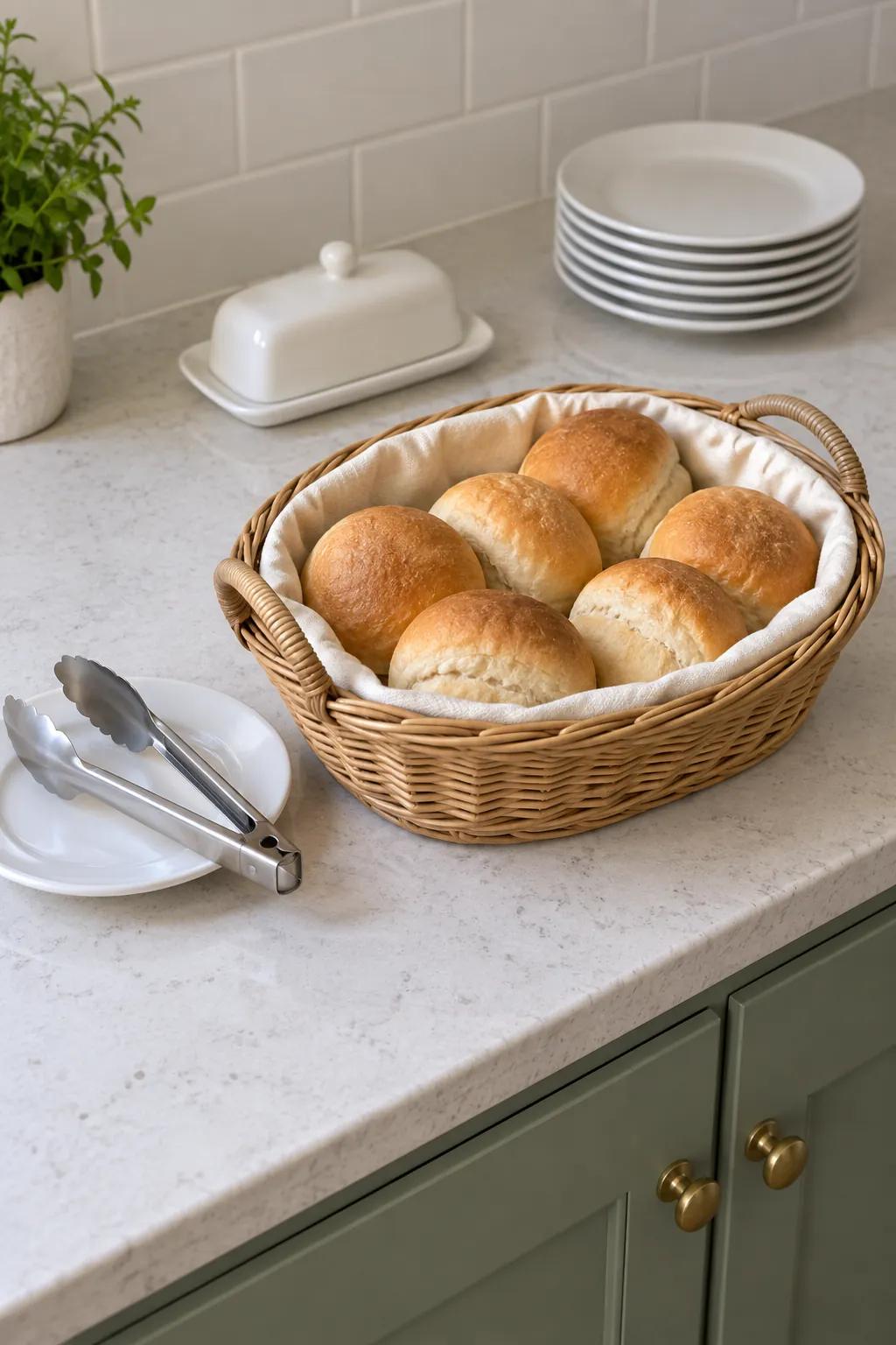 A Neat Bread Basket at the Buffet for an elegant Thanksgiving tablescape
