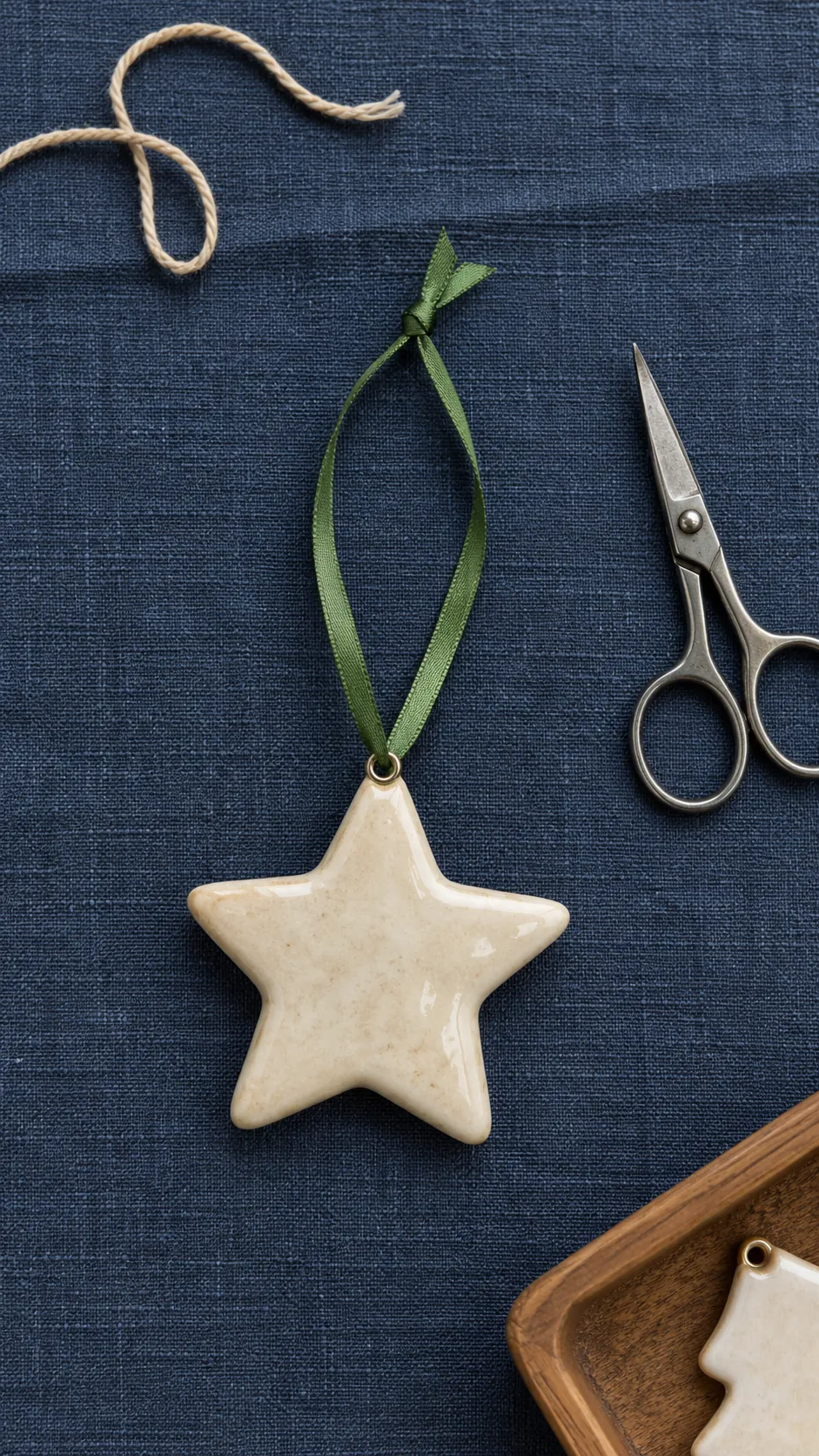 New hanging loops for ornaments made with reused Christmas ribbon scraps