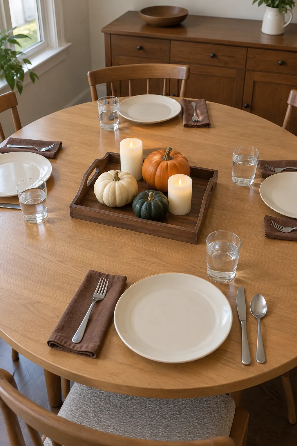 A Liftable Pumpkin Centerpiece Thanksgiving decor idea