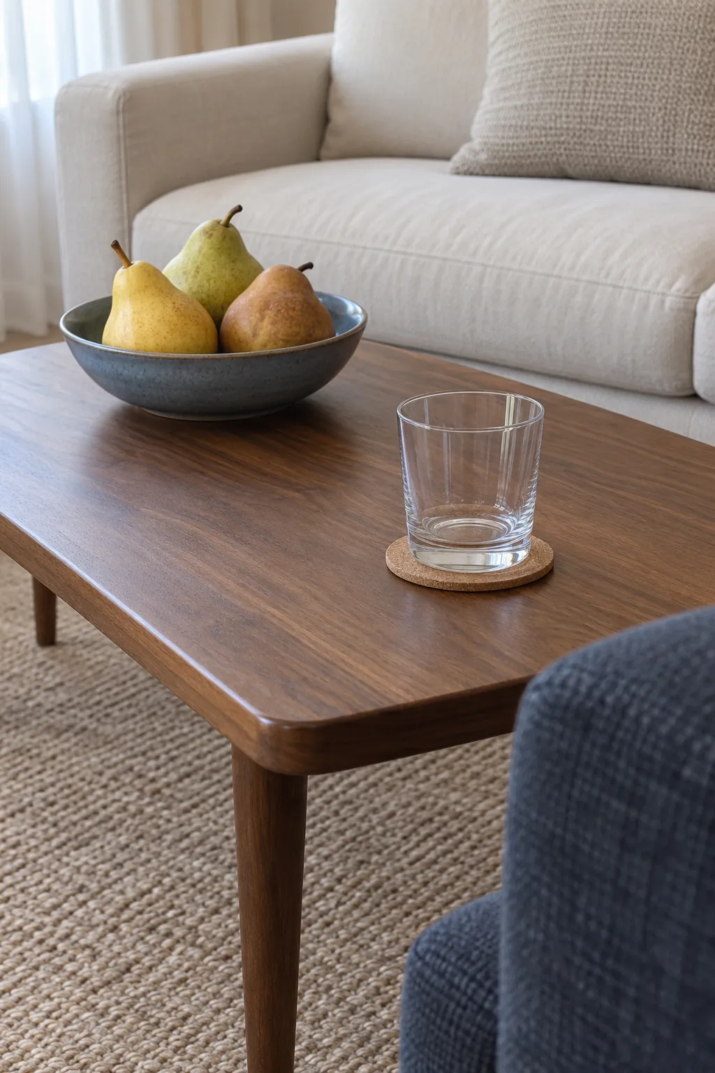 A Small Bowl of Pears on the Coffee Table Thanksgiving decor idea