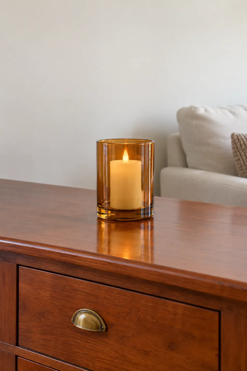 Amber Glass with Battery Light Thanksgiving living room idea