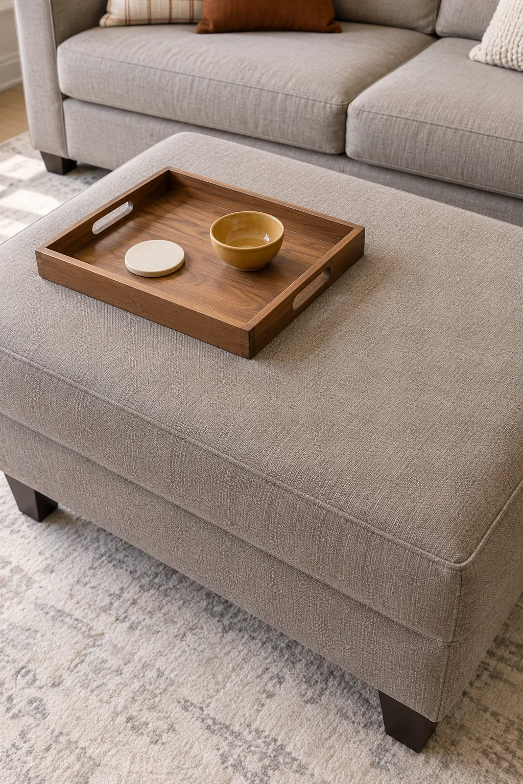 A Firm Tray on a Broad Ottoman Thanksgiving living room idea