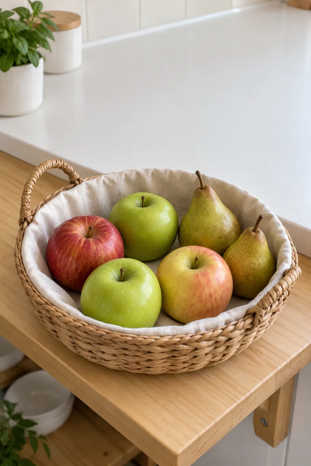 A Small Basket of Fruit You Will Use for practical Thanksgiving kitchen decor