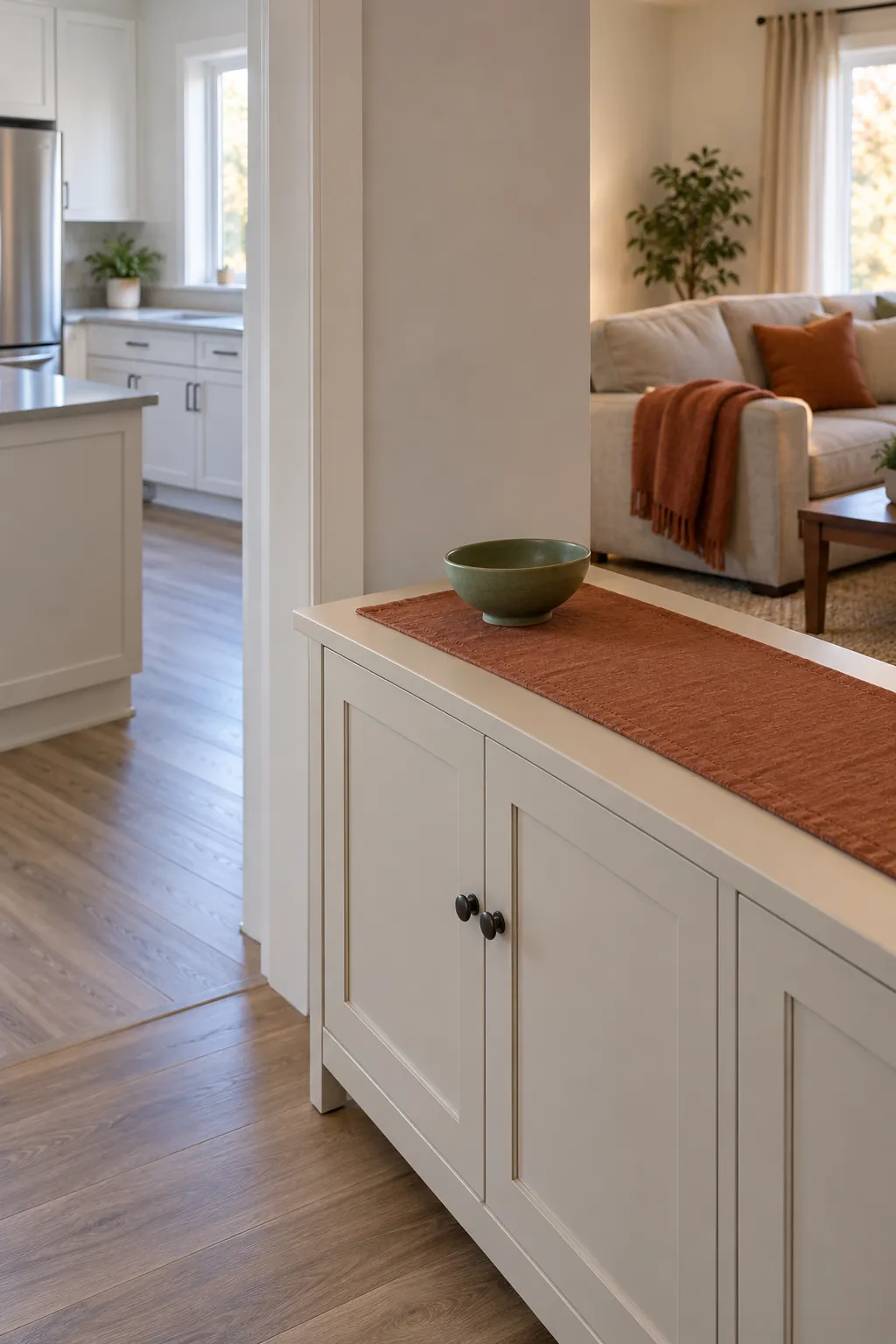 One Color Echo on the Nearby Cabinet for practical Thanksgiving kitchen decor