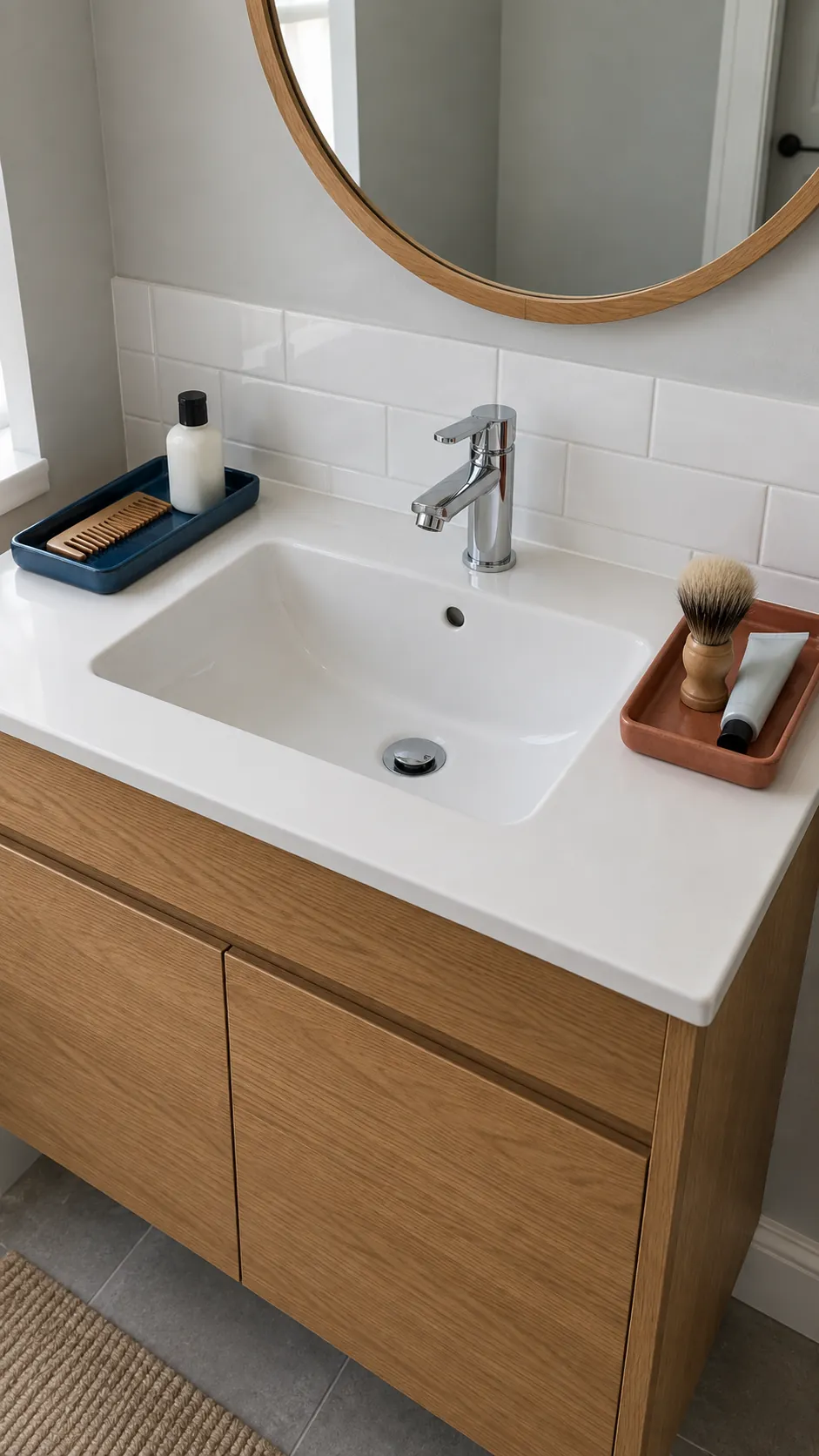 Two daily trays for two people sharing one sink