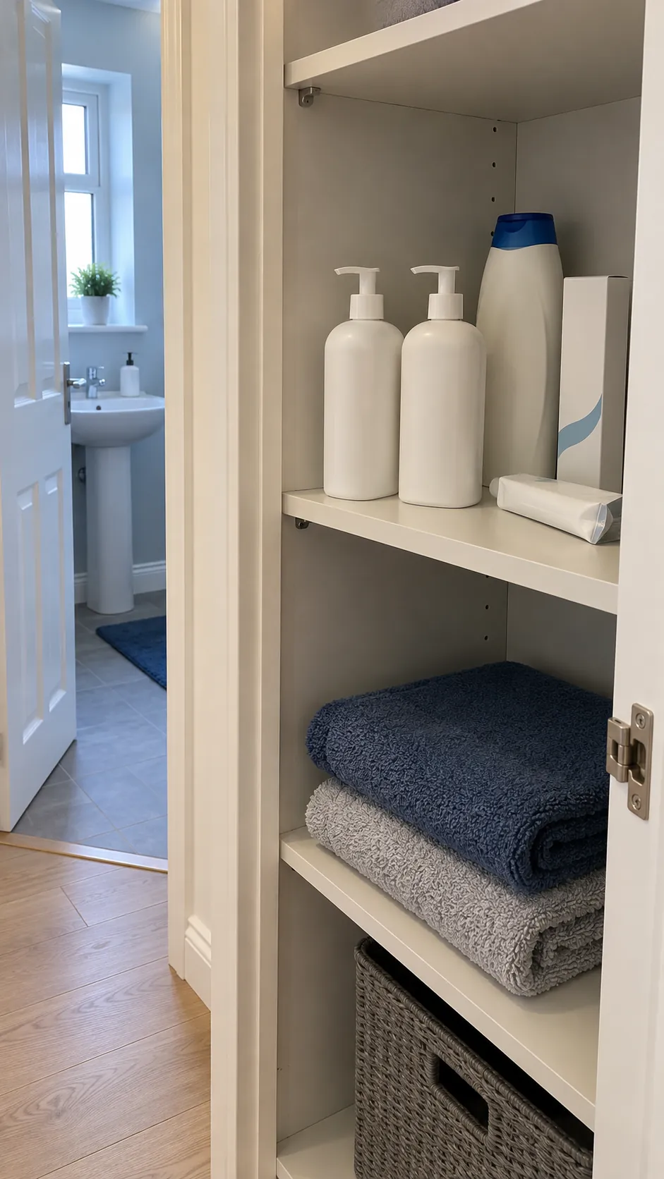 Backup supplies outside the active sink area for two people sharing one sink