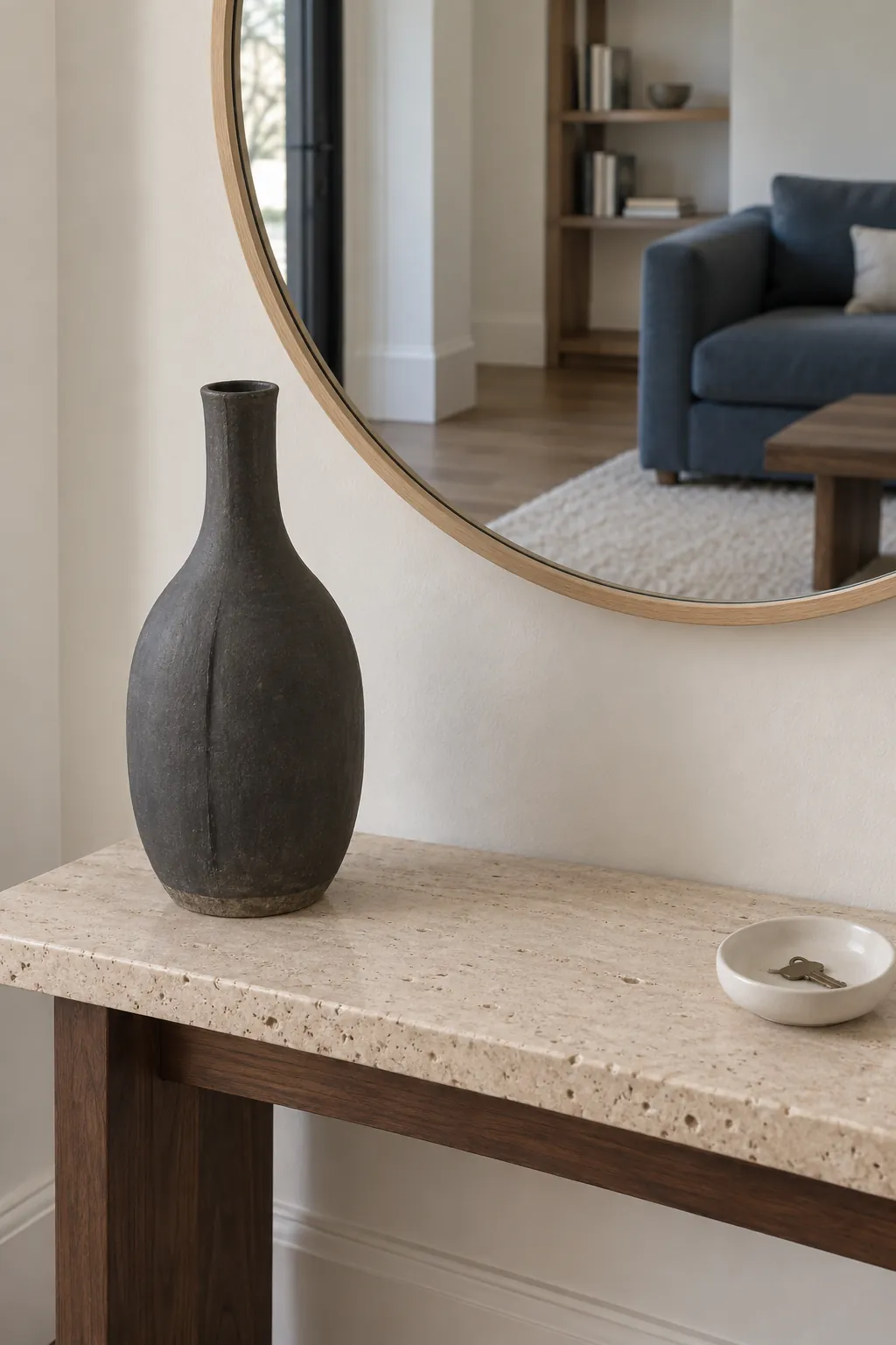 Use an empty vase for a cleaner outline