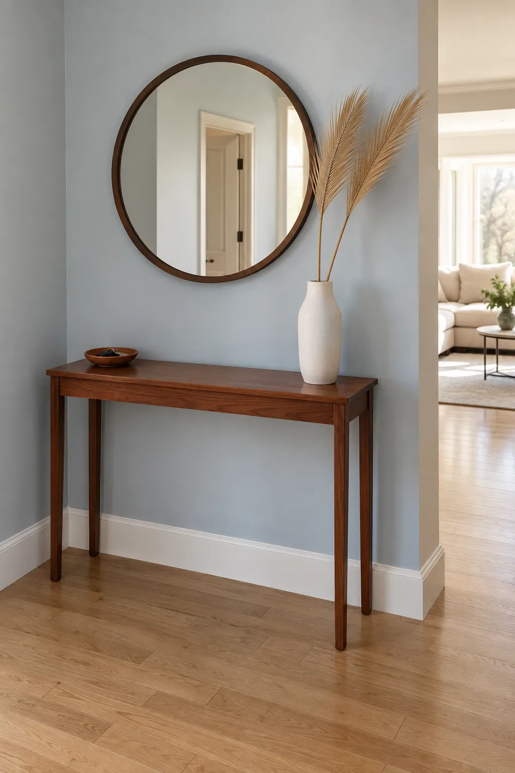 Offset the arrangement in a corner entry