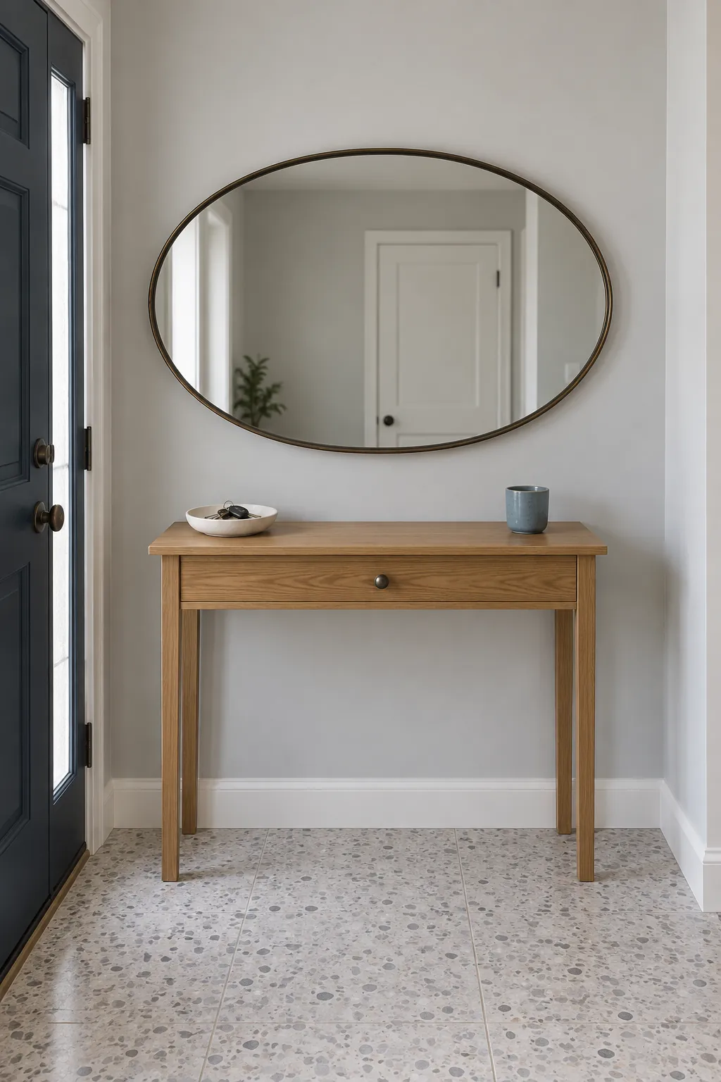 Align the mirror and console on one centerline