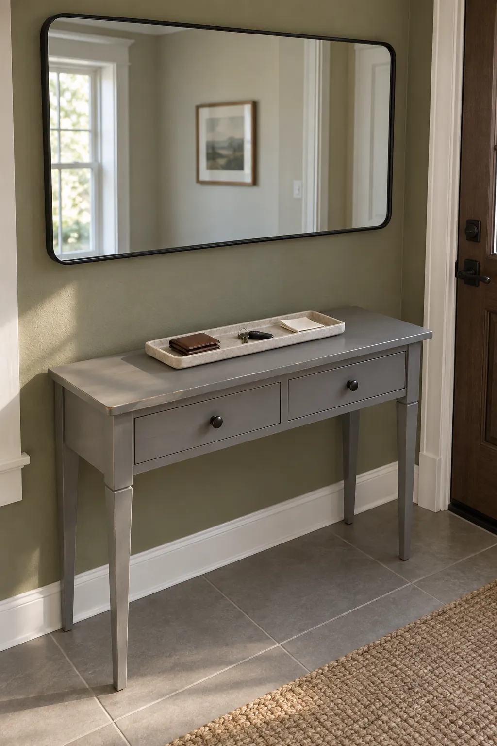Give the tabletop a low horizontal anchor