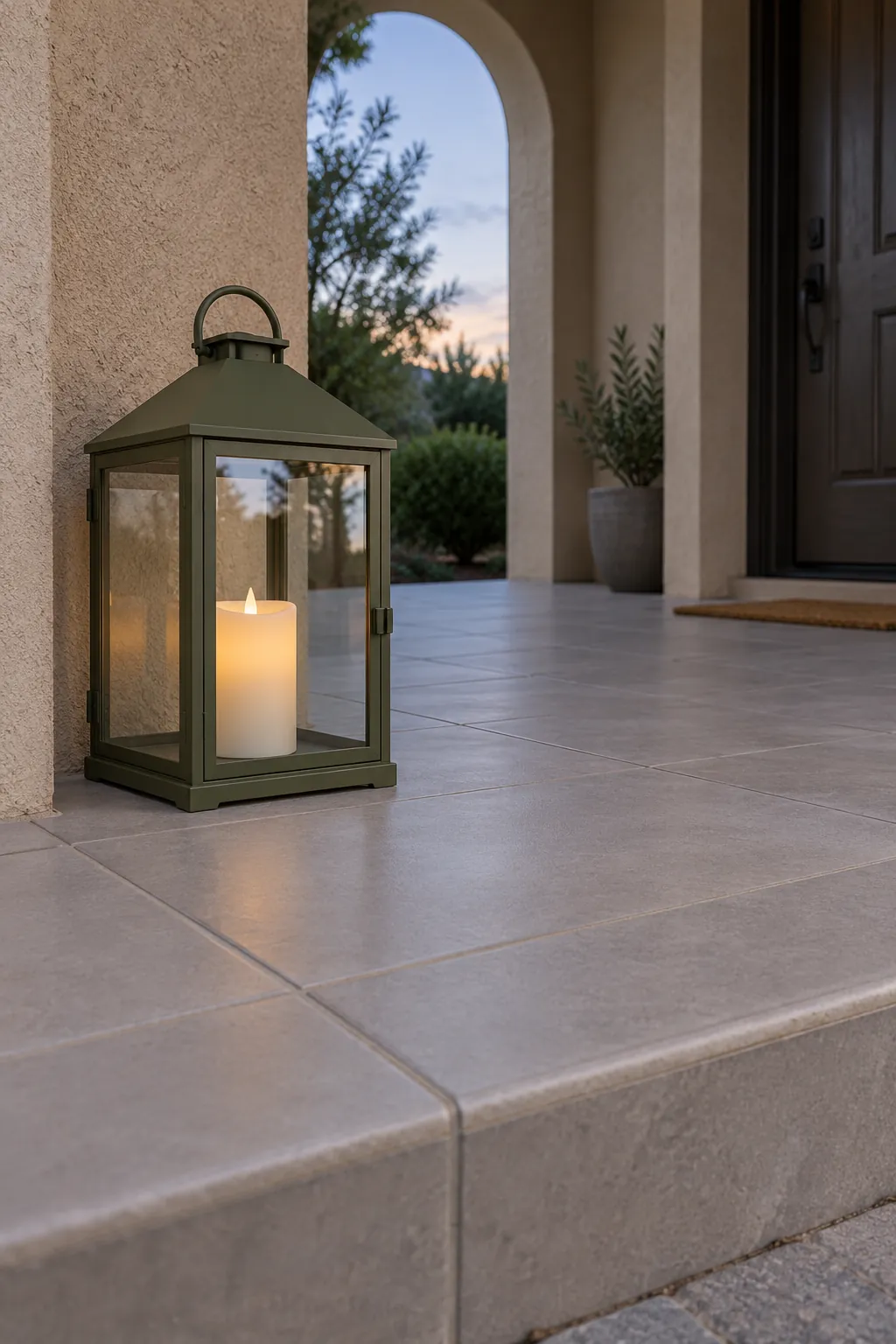 Put Lanterns on the Floor and Protect Their Contents on a fall porch