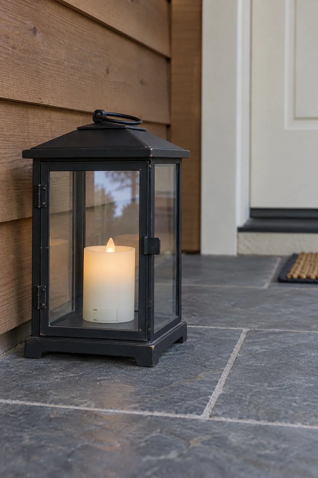 Reuse Lanterns After a Practical Weather Check during a fall to winter porch transition