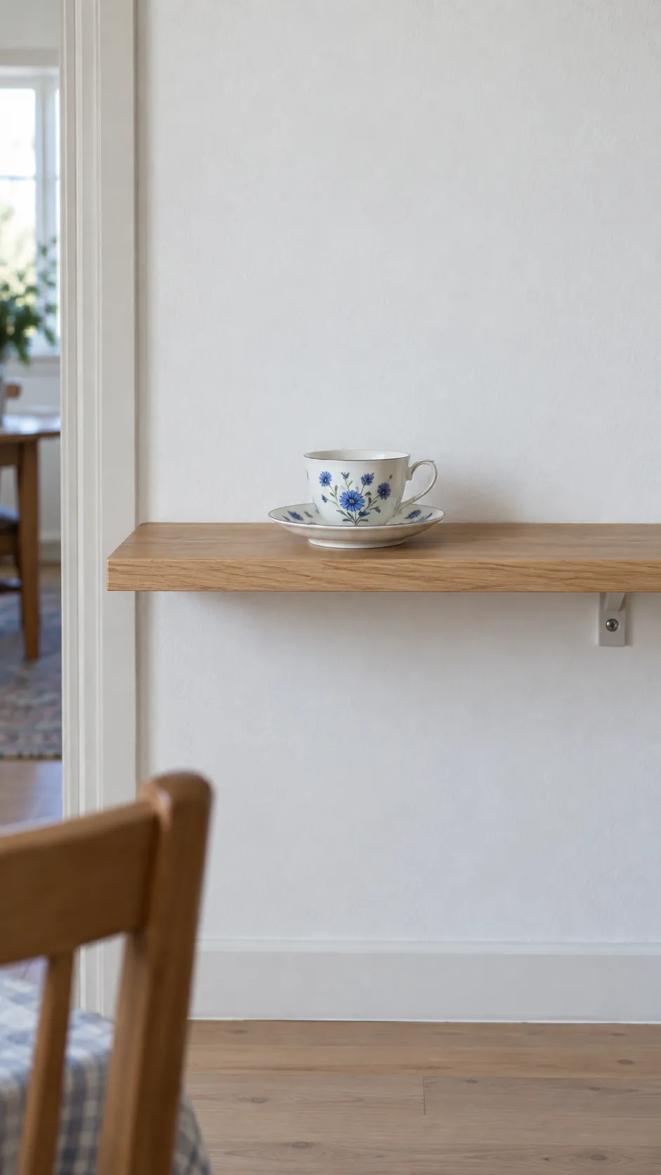 Give one favorite cup its own shelf with inherited teacups