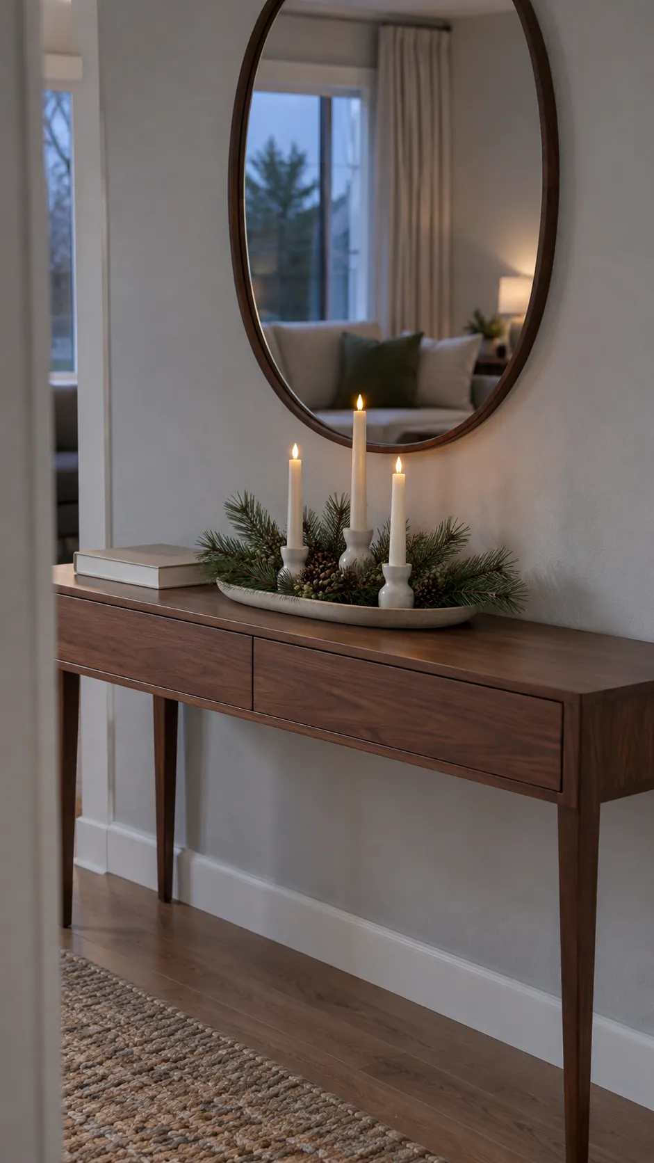 Build a mantel mood on a console