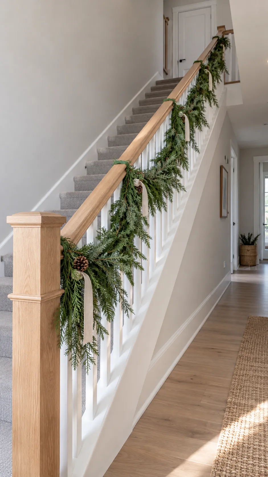 Make a stair garland feel relaxed