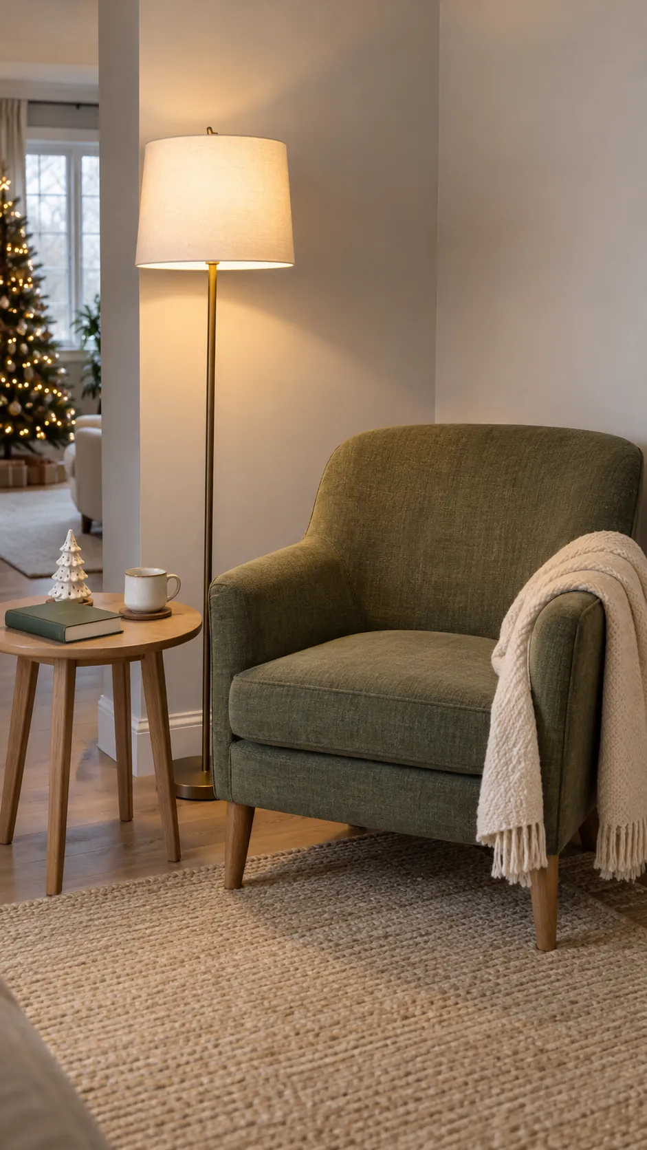 Give an armchair a holiday reading corner