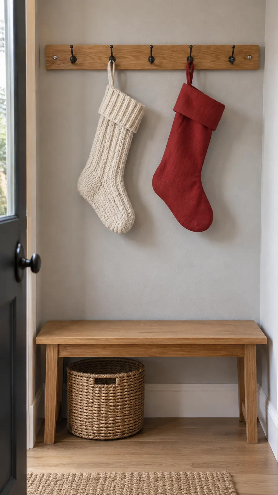 Hang stockings where the support is secure