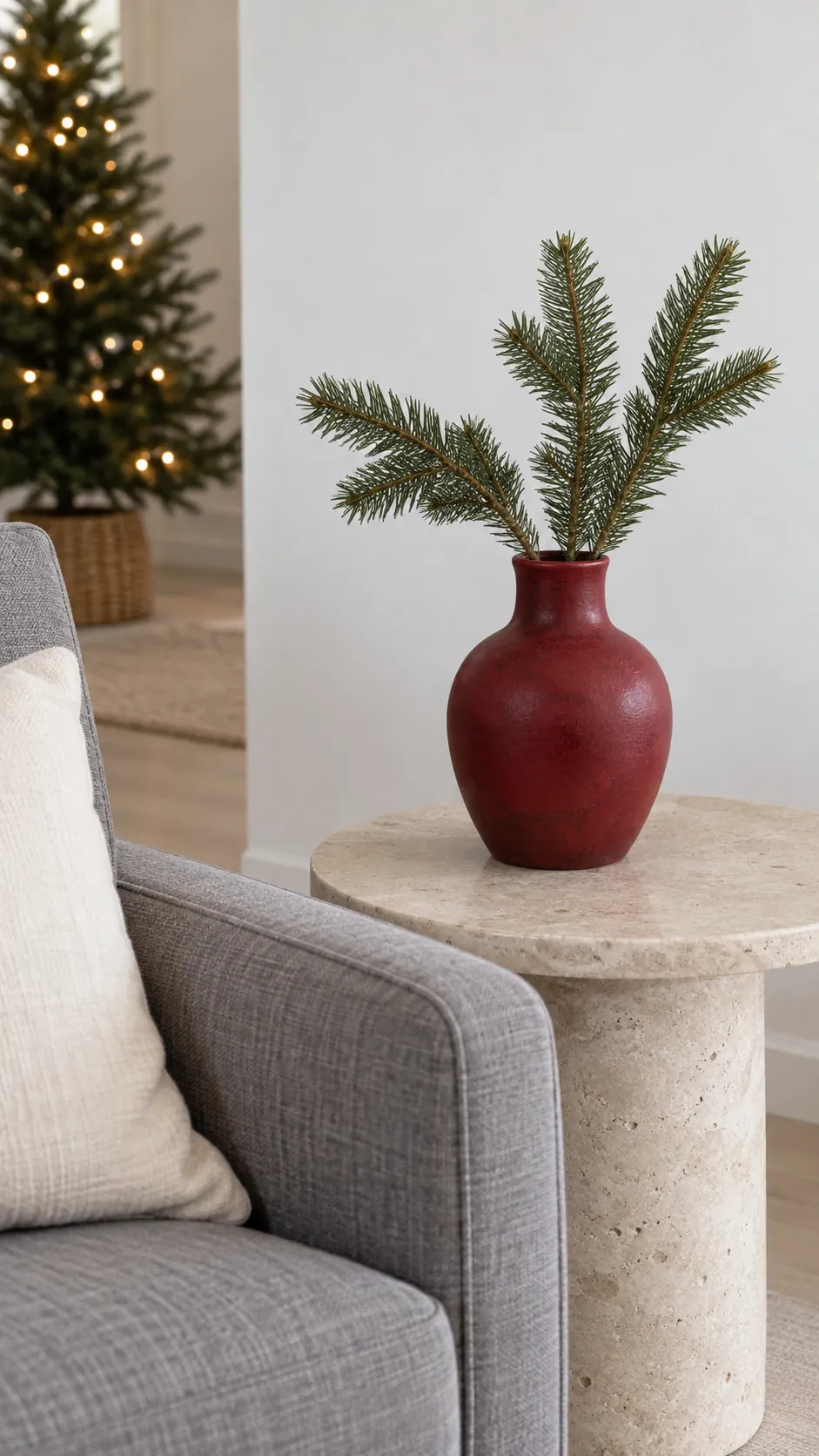Add one red accent to a neutral room