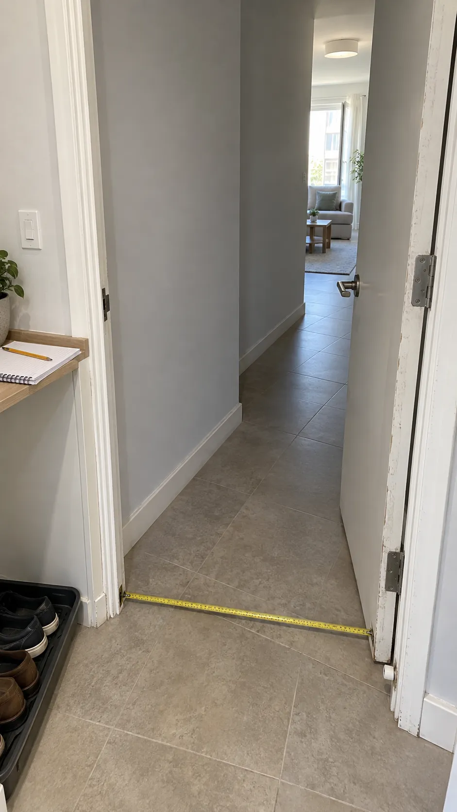 Check the entrance and turning space instead of measuring only the room destination in a small living room