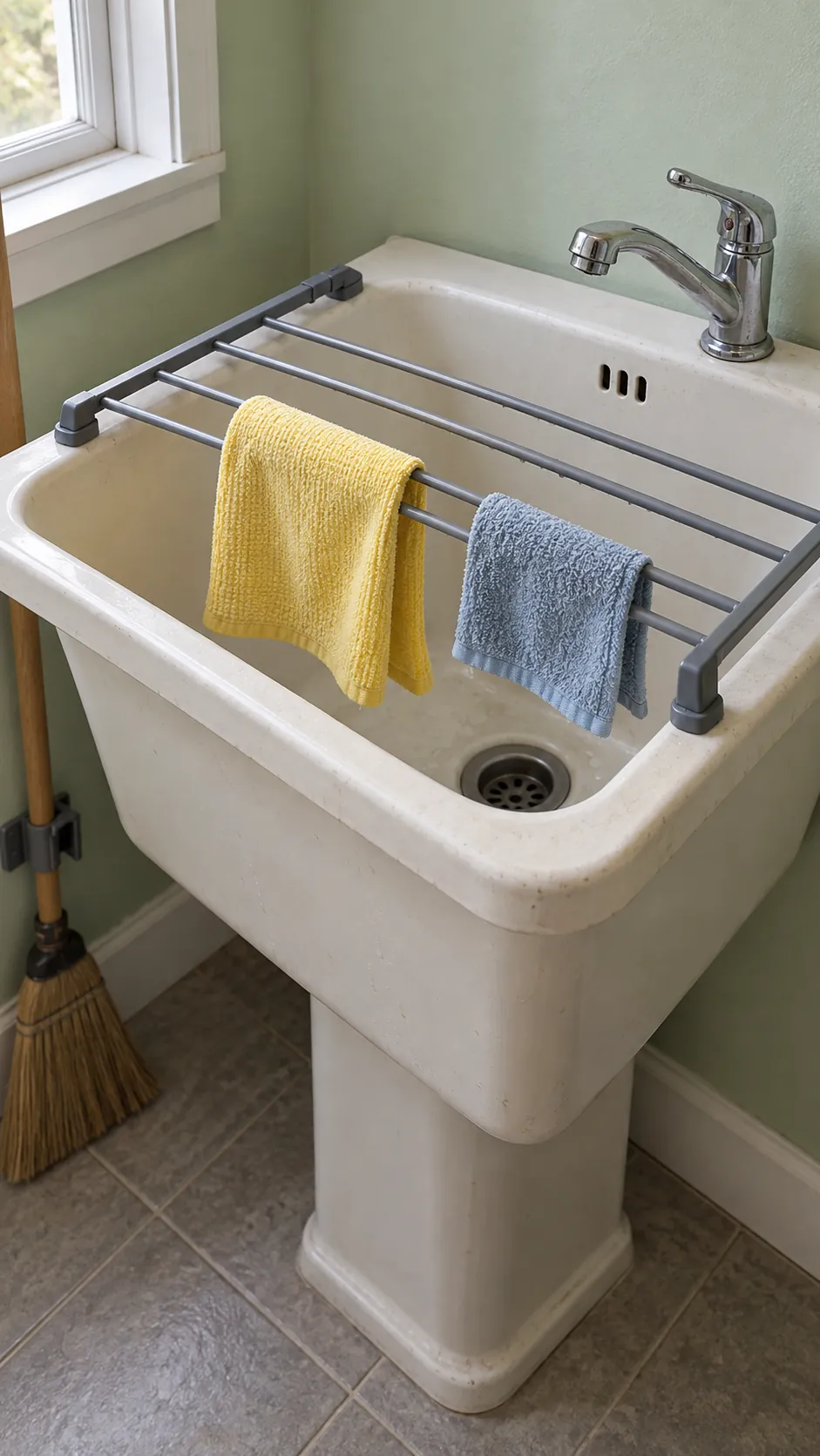 shallow rack over the utility basin