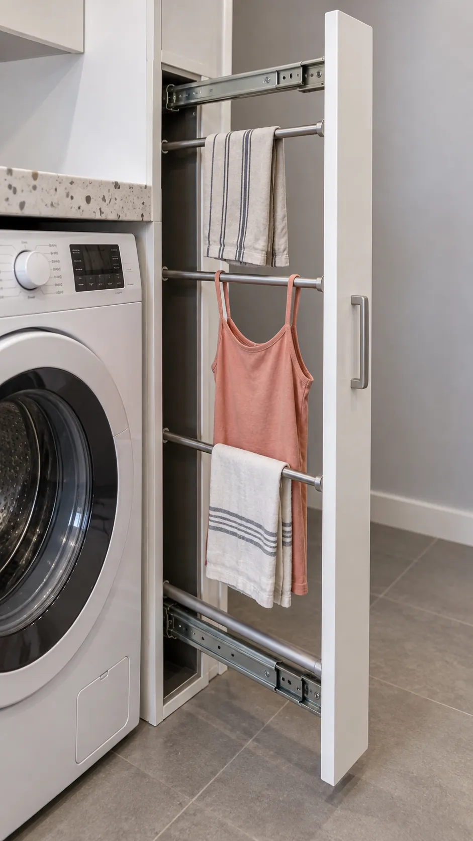 slim pullout beside the washer