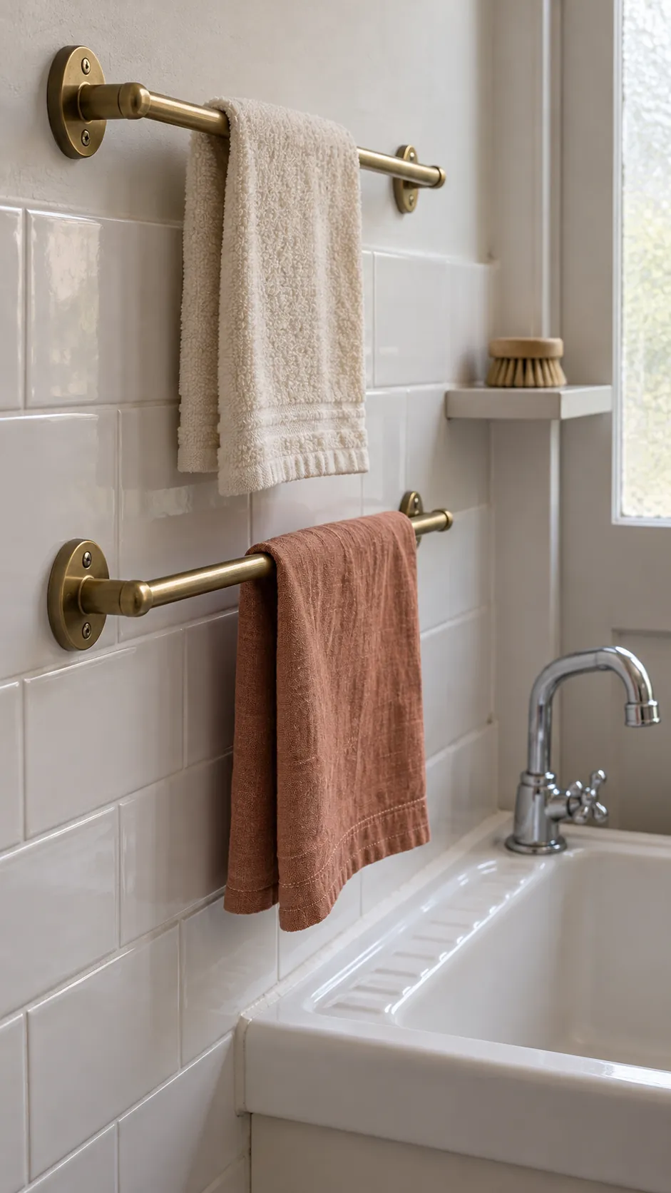 Two shallow rails above the backsplash