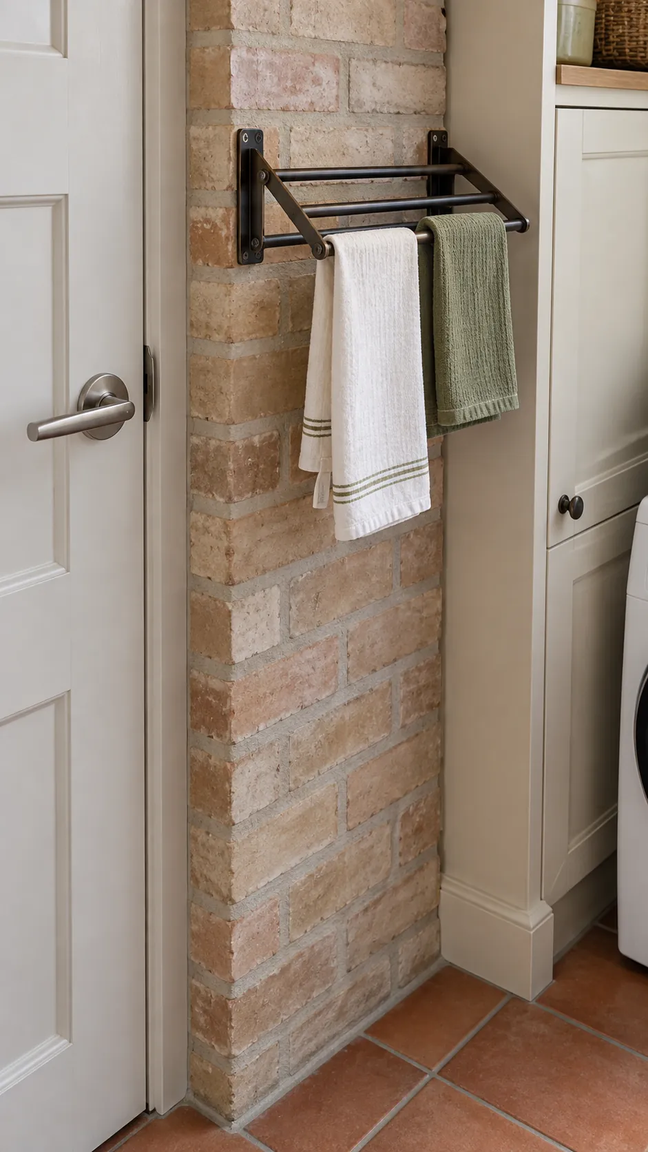 fold flat rack on a masonry pier
