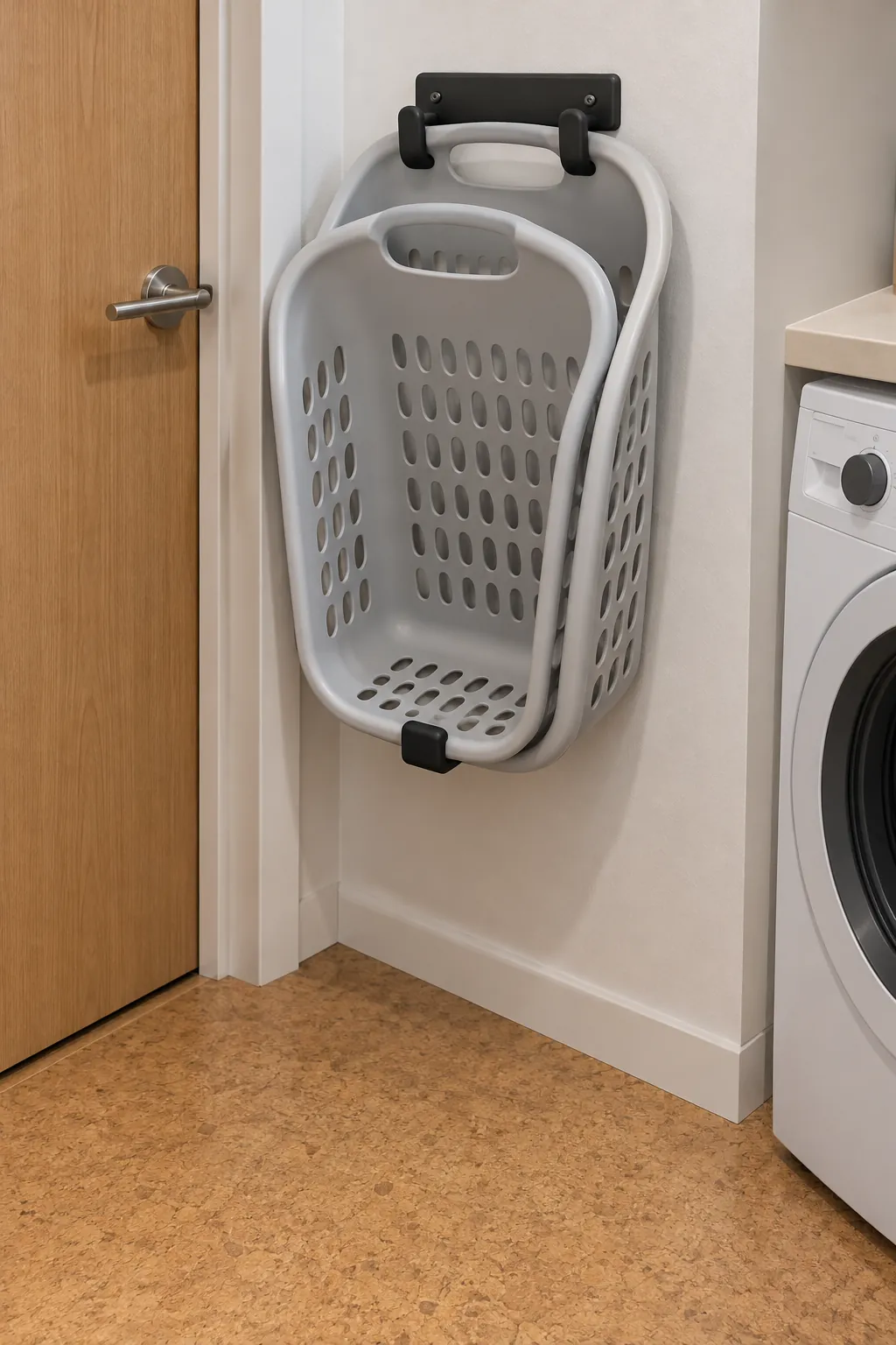 Store empty baskets vertically and keep daily sorting small