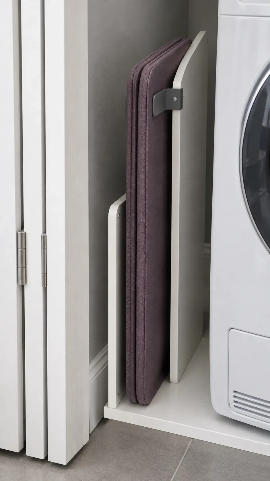 Store a folding mat in a vertical slot
