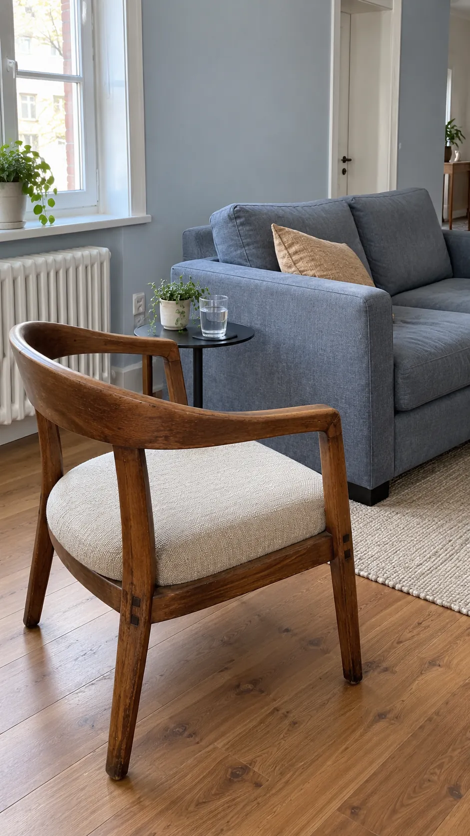 Pair One Vintage Shape With Plain Modern Seating