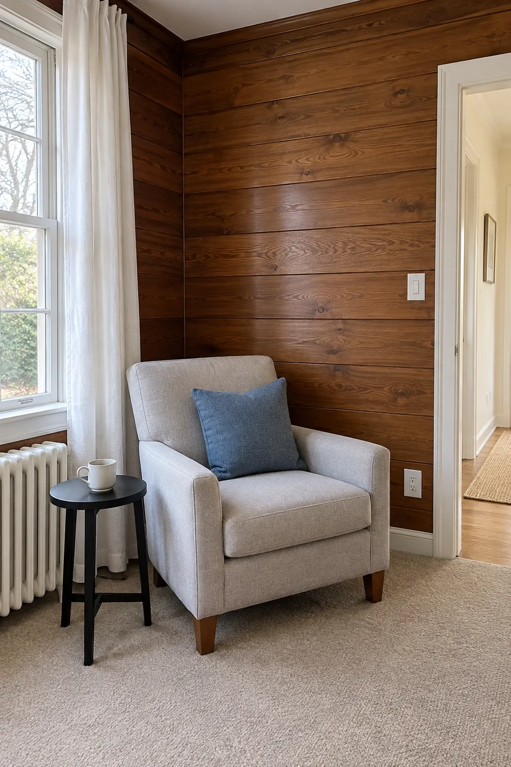 Keep Sound Wood Paneling and Lighten Its Neighbors