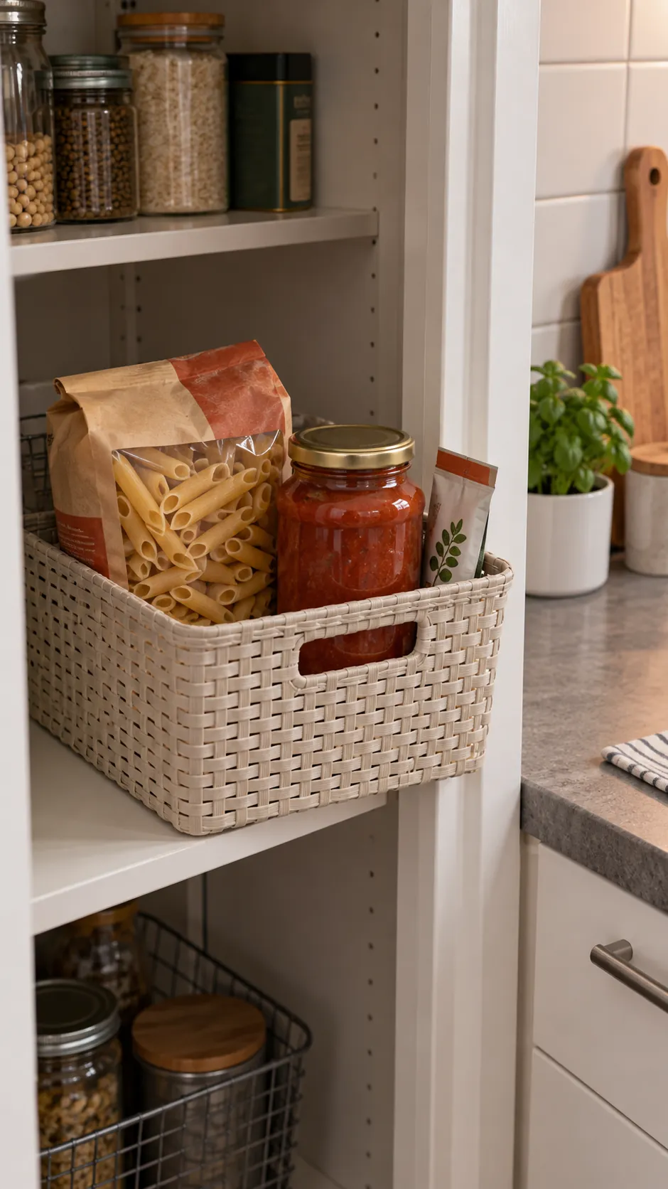Deep pantry organization: pull dinner ingredients together