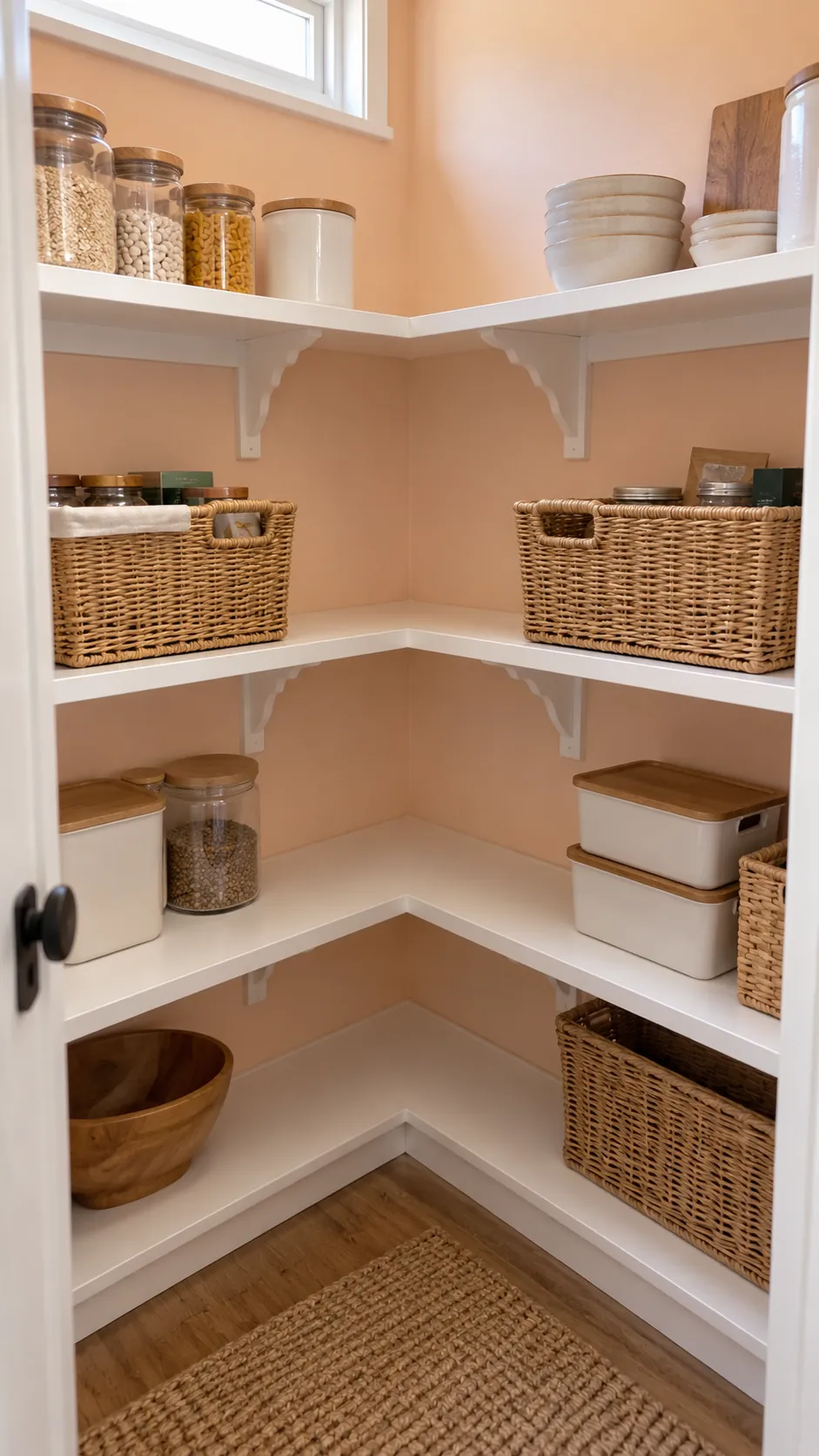 Deep pantry organization: let one corner stay open